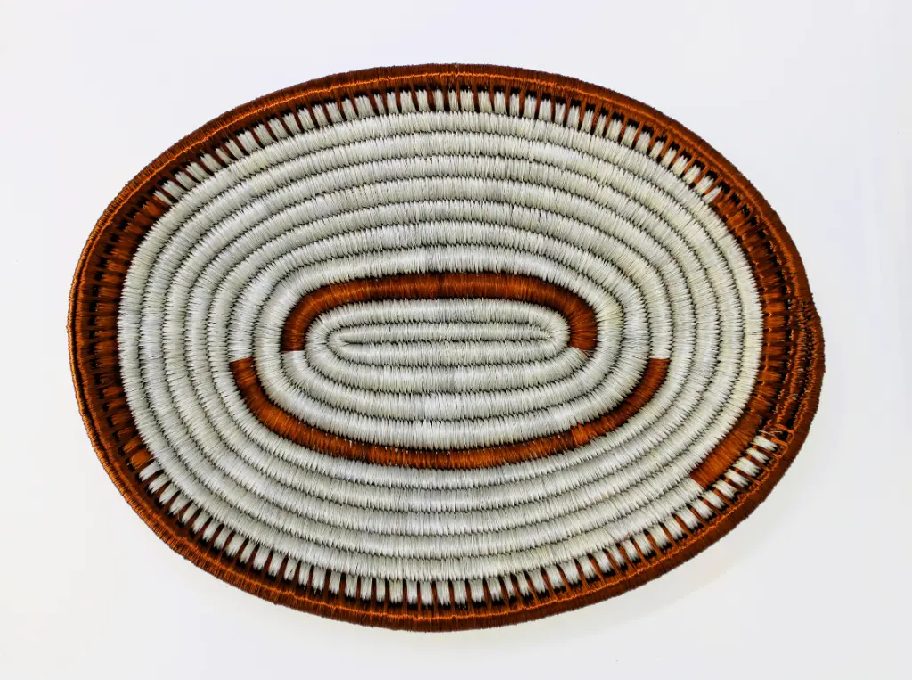Copper-Finished Table Oval Centerpiece 