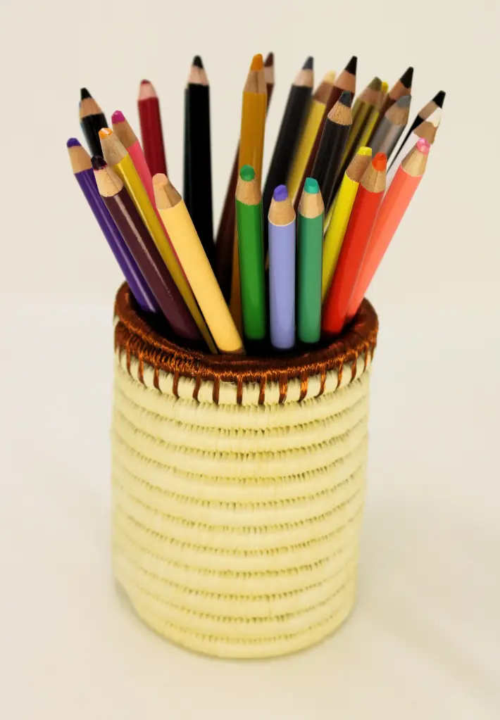 Pencil Cup with Copper Accent