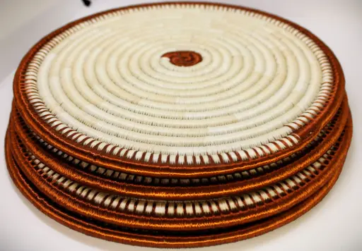 Set of 4 Dining Placemats with Copper Accent