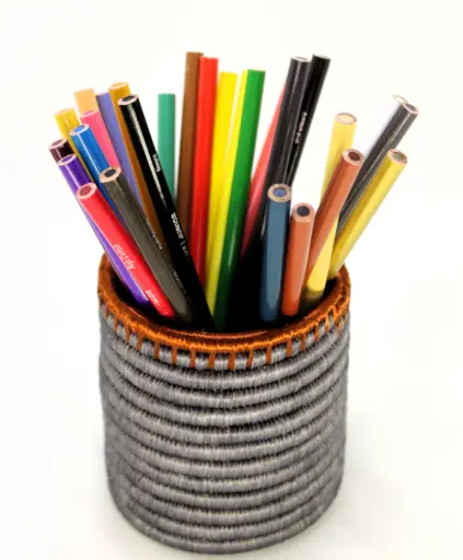 Pencil Cup with Copper Accent